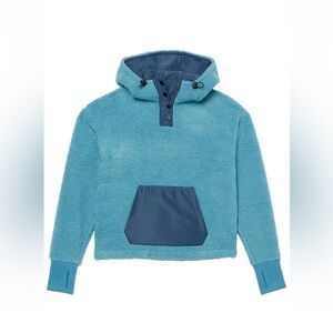 Amazon Essentials Women's Teddy Fleece Quarter Button Hooded Jacket Large